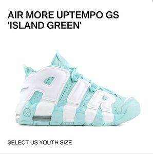 NIKE AIR More Uptempo GS Island Green Youth Limited Edition 2017 Sneaker Shoes